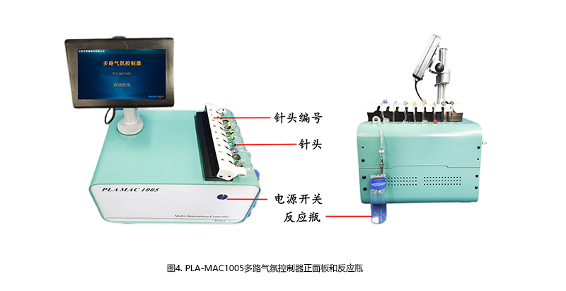 Figure 4. Front Panel of PLA-MAC1005 Multi-channel Atmosphere Controller and Reaction Vessel.jpg